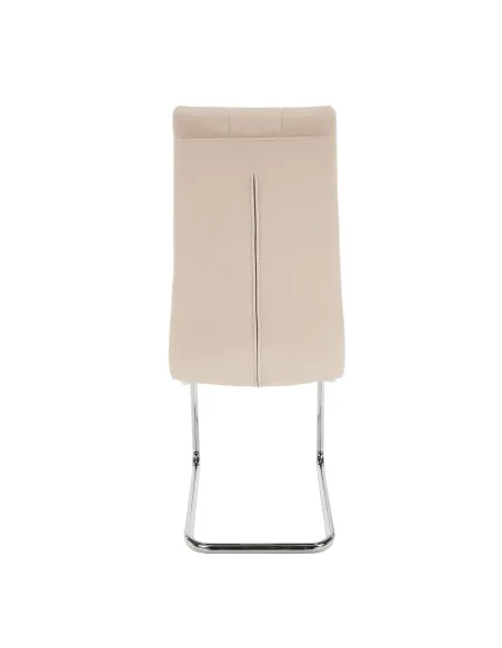 Scaun, SALOMA NEW, dining, 42x56.5x105 cm, catifea bej / metal crom | MobilaOK