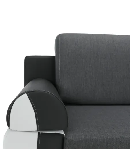 Canapea KARDYN, colțar extensibil living, 204x89x90 cm, piele ecologică/textil | MobilaOK