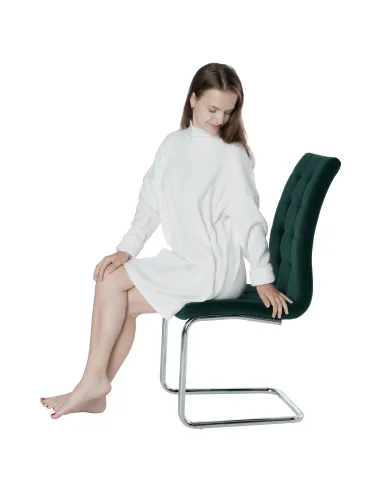 Scaun de masă, SALOMA NEW, dining, 42x56.5x105 cm, catifea smarald / crom | MobilaOK