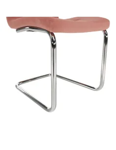 Scaun de masă, SALOMA NEW, dining, 42x56.5x105 cm, catifea roz / crom | MobilaOK 2