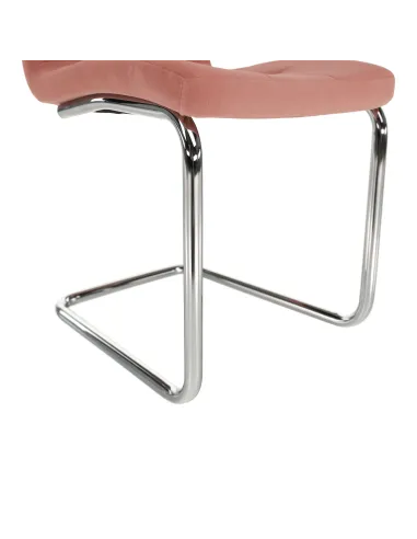 Scaun de masă, SALOMA NEW, dining, 42x56.5x105 cm, catifea roz / crom | MobilaOK