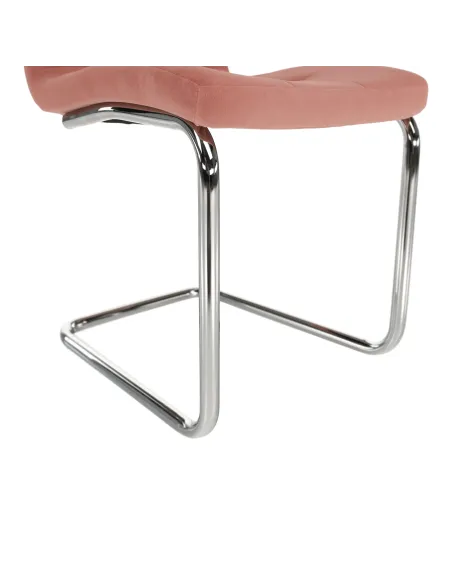 Scaun de masă, SALOMA NEW, dining, 42x56.5x105 cm, catifea roz / crom | MobilaOK