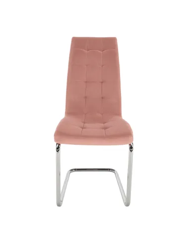 Scaun de masă, SALOMA NEW, dining, 42x56.5x105 cm, catifea roz / crom | MobilaOK