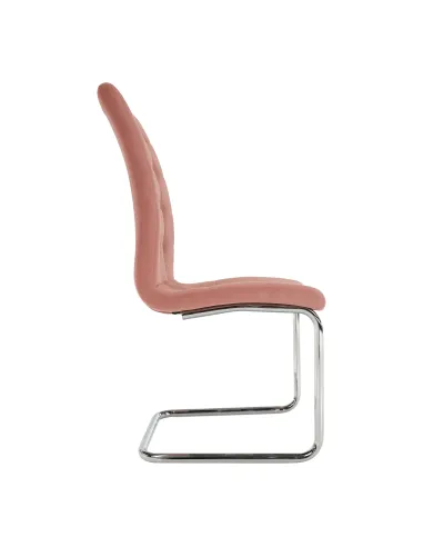 Scaun de masă, SALOMA NEW, dining, 42x56.5x105 cm, catifea roz / crom | MobilaOK