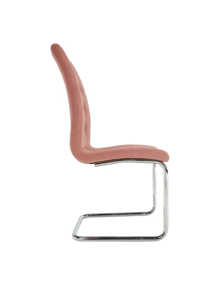 Scaun de masă, SALOMA NEW, dining, 42x56.5x105 cm, catifea roz / crom | MobilaOK