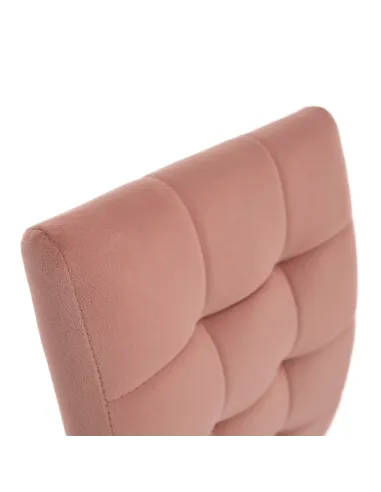 Scaun de masă, SALOMA NEW, dining, 42x56.5x105 cm, catifea roz / crom | MobilaOK
