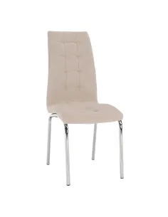 Scaun GERDA NEW, living/dormitor, 42x58x103 cm, catifea bej/crom | MobilaOK
