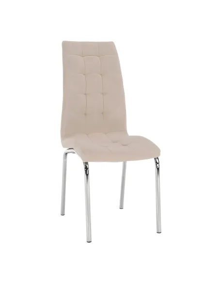 Scaun GERDA NEW, living/dormitor, 42x58x103 cm, catifea bej/crom | MobilaOK