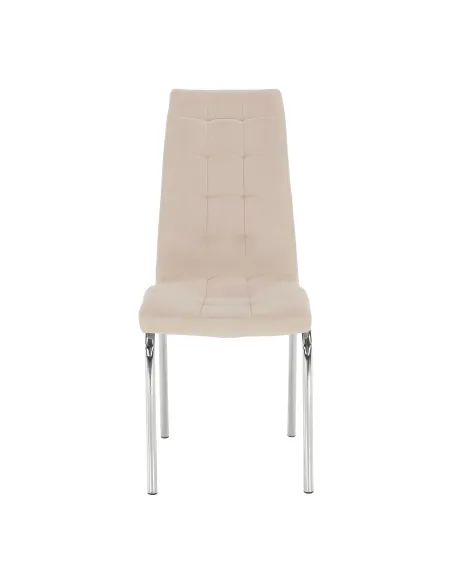 Scaun GERDA NEW, living/dormitor, 42x58x103 cm, catifea bej/crom | MobilaOK