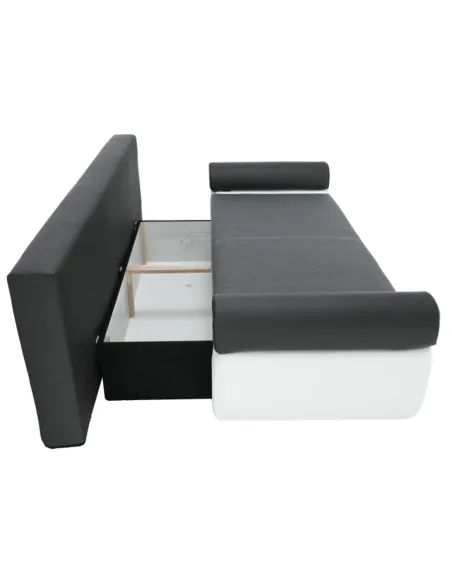 Canapea KARDYN, colțar extensibil living, 204x89x90 cm, piele ecologică/textil | MobilaOK