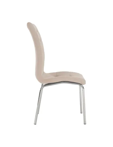 Scaun GERDA NEW, living/dormitor, 42x58x103 cm, catifea bej/crom | MobilaOK