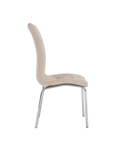 Scaun GERDA NEW, living/dormitor, 42x58x103 cm, catifea bej/crom | MobilaOK