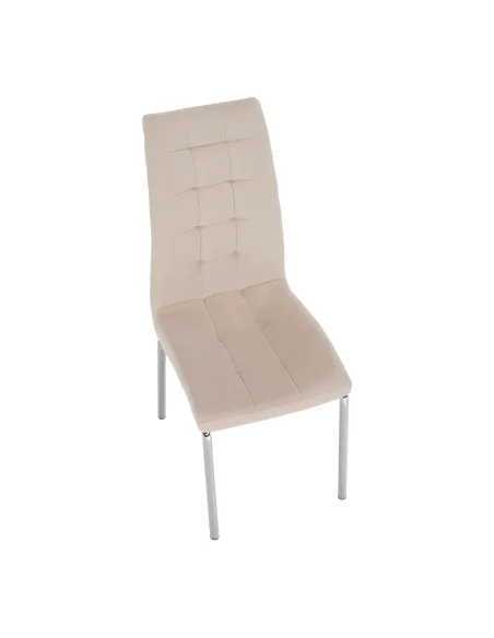 Scaun GERDA NEW, living/dormitor, 42x58x103 cm, catifea bej/crom | MobilaOK