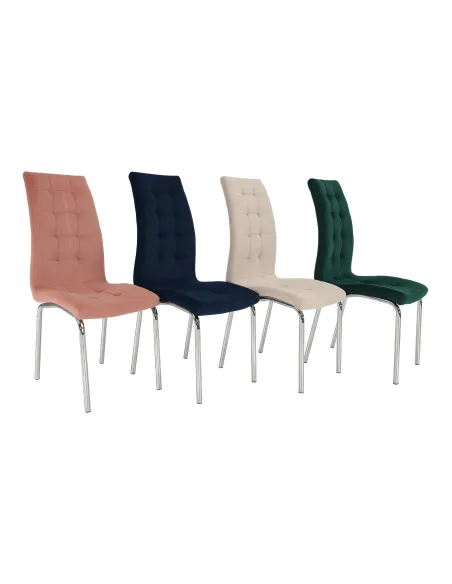 Scaun GERDA NEW, living/dormitor, 42x58x103 cm, catifea bej/crom | MobilaOK