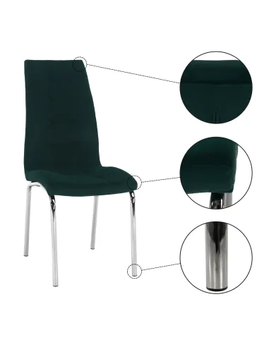 Scaun de masă GERDA NEW, sufragerie, 42x58x103 cm, catifea și crom | MobilaOK