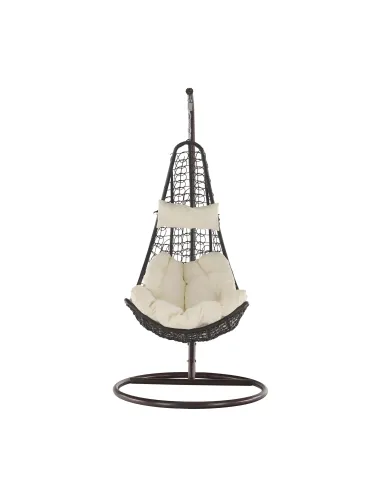 Fotoliu KALEA 2 NEW, interior/exterior, 105x105x195 cm, Oțel, Răchită, Textil | MobilaOK