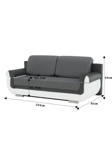Canapea KARDYN, colțar extensibil living, 204x89x90 cm, piele ecologică/textil | MobilaOK