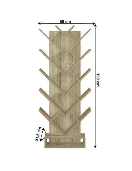 Raft, VEVEY, living/birou, 59x21.6x150 cm, PAL, stejar maro-gri | MobilaOK