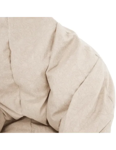 Fotoliu Puff KENOD, living, 80x80x95 cm, tesatura bej | MobilaOK