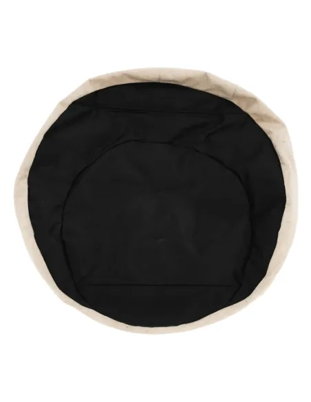 Fotoliu Puff KENOD, living, 80x80x95 cm, tesatura bej | MobilaOK