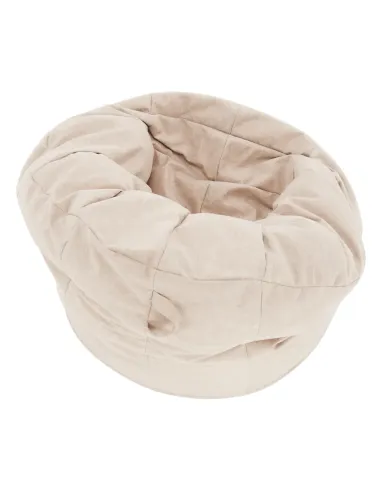 Fotoliu Puff KENOD, living, 80x80x95 cm, tesatura bej | MobilaOK