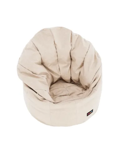 Fotoliu Puff KENOD, living, 80x80x95 cm, tesatura bej | MobilaOK