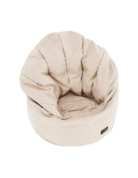 Fotoliu Puff KENOD, living, 80x80x95 cm, tesatura bej | MobilaOK