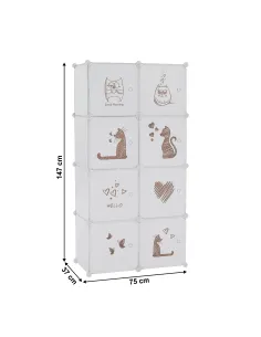 Dulap copii KIRBY, dormitor, 75x37x147 cm, metal și plastic | MobilaOK 2