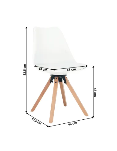 Scaun pivotant elegant, alb, ETOSA | MobilaOK