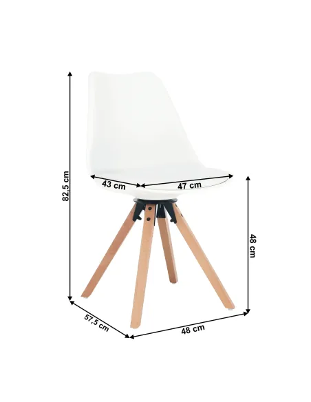 Scaun pivotant elegant, alb, ETOSA | MobilaOK