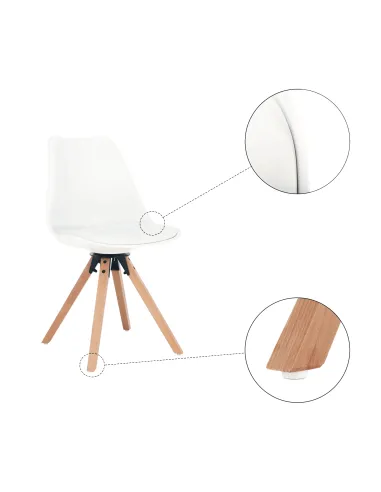 Scaun pivotant elegant, alb, ETOSA | MobilaOK