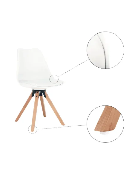 Scaun pivotant elegant, alb, ETOSA | MobilaOK