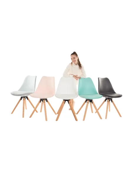 Scaun pivotant elegant, alb, ETOSA | MobilaOK