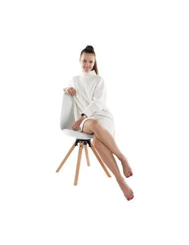 Scaun pivotant elegant, alb, ETOSA | MobilaOK