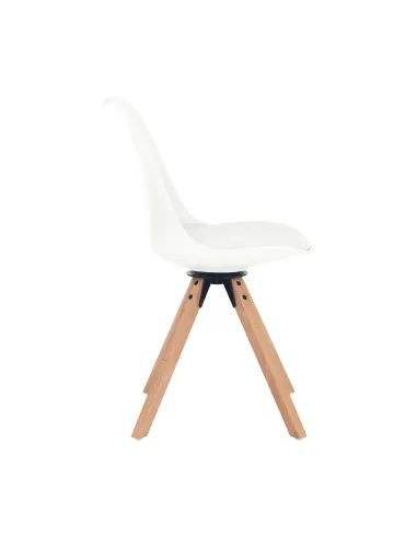 Scaun pivotant elegant, alb, ETOSA | MobilaOK