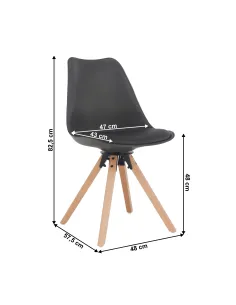 Scaun pivotant ETOSA, birou, 48x57.5x82.5 cm, piele ecologică, lemn fag | MobilaOK 2