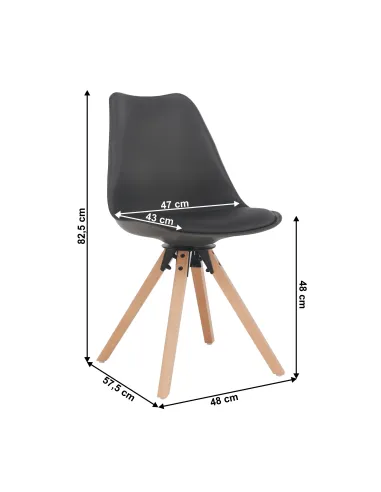 Scaun pivotant ETOSA, birou, 48x57.5x82.5 cm, piele ecologică, lemn fag | MobilaOK