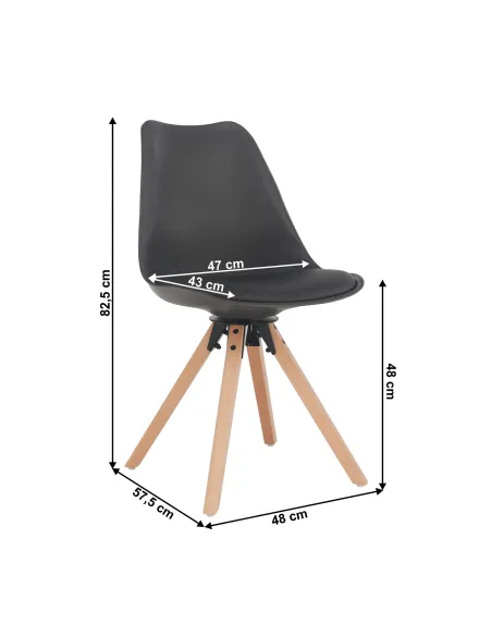 Scaun pivotant ETOSA, birou, 48x57.5x82.5 cm, piele ecologică, lemn fag | MobilaOK