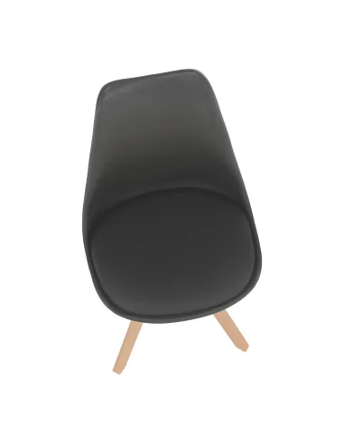 Scaun pivotant ETOSA, birou, 48x57.5x82.5 cm, piele ecologică, lemn fag | MobilaOK