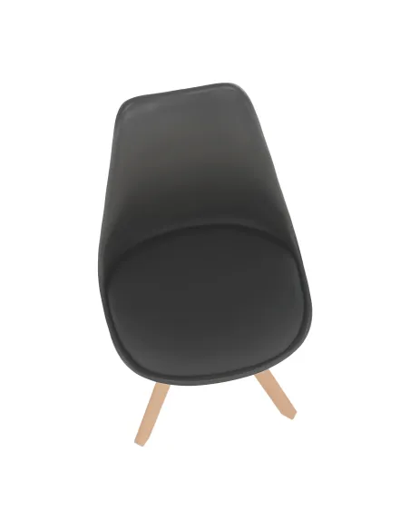 Scaun pivotant ETOSA, birou, 48x57.5x82.5 cm, piele ecologică, lemn fag | MobilaOK