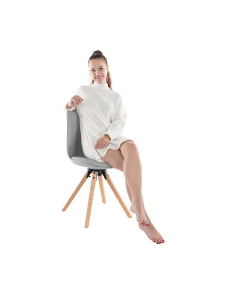 Scaun pivotant elegant, gri deschis, ETOSA | MobilaOK