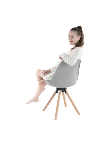 Scaun pivotant elegant, gri deschis, ETOSA | MobilaOK