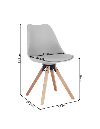 Scaun pivotant elegant, gri deschis, ETOSA | MobilaOK