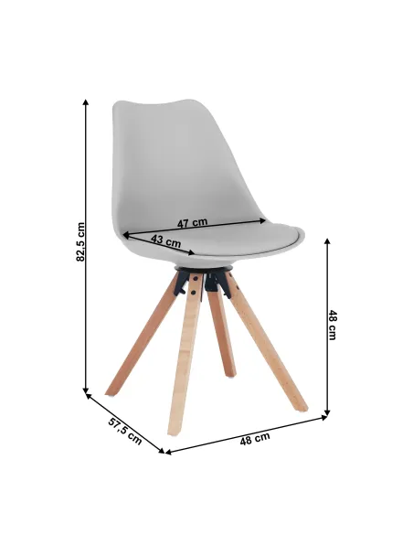 Scaun pivotant elegant, gri deschis, ETOSA | MobilaOK