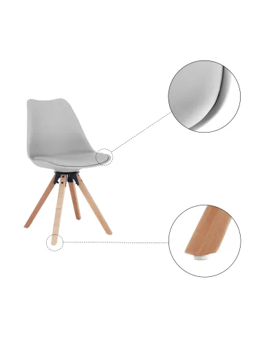 Scaun pivotant elegant, gri deschis, ETOSA | MobilaOK