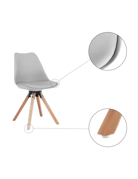 Scaun pivotant elegant, gri deschis, ETOSA | MobilaOK