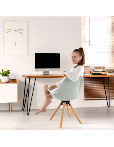 Scaun pivotant elegant, gri deschis, ETOSA | MobilaOK