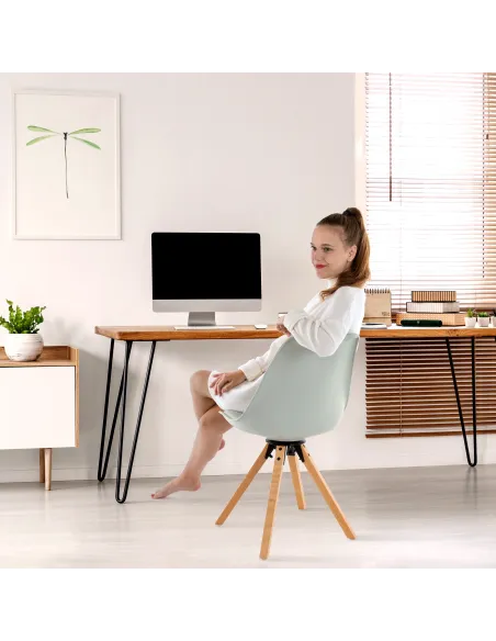 Scaun pivotant elegant, gri deschis, ETOSA | MobilaOK