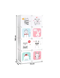Dulap modular pentru copii ATREY, dormitor copii, 74x37x148 cm, metal și plastic | MobilaOK 2