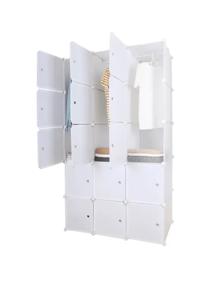 Dulap modular ZALVO, dormitor/hol/birou, 111x46x185 cm, metal și plastic | MobilaOK